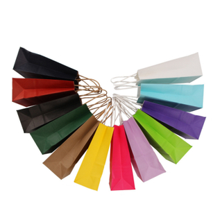 Recycled Lighweight Cheap Kraft Paper Gift Bags Shopping Bag Bulk with Handles Manufacturer Wholesale