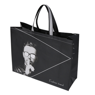 Foldable Customized Black Non Woven Shopping Carry Bag Waterproof Reusable Grocery Bag Manufacturer 