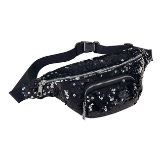 Fashion Sequins Fanny Pack Waist Pack Shoulder bag Cross-body Bag with Adjustable Strap for Unisex 