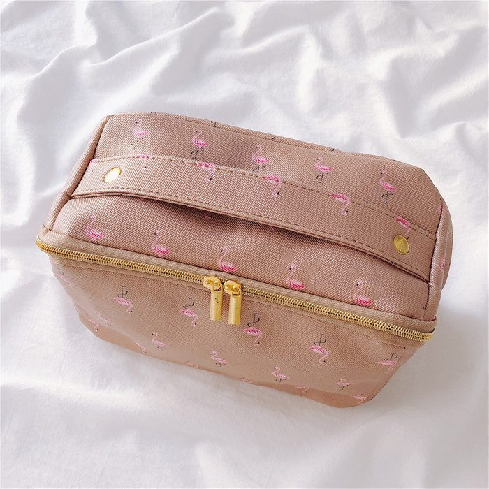 PU Leather Cosmetic Bag Makeup Bag for Daily Use and Travel Portable Storage Purse Small Neat Cosmetic Pouch Water-resistant 