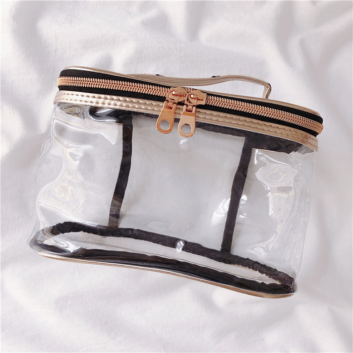 2 Pcs Toiletry Pouche Cosmetic Bag Set With Zipper Closure 