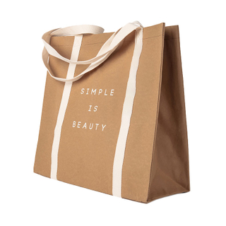 Stylish Eco Friendly Washable Durable Kraft Paper Tote Bag Grocery Bag Shopping bag