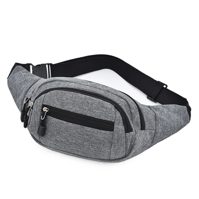  Lightweight Adjustable Oxford Fanny Pack with 4-Zipper Pockets Shoulder Bag Crossbody Bag for Sports Workout Travelling 