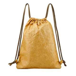 Tyvek Backpack with Drawstring Durable Natural Hand Washable Knapsack for Men Women Boys Girls 