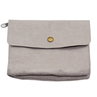 Washable portalbe cute kraft paper bag wallet pocket wallet card bag button zipper thin and compact Manufacturer 