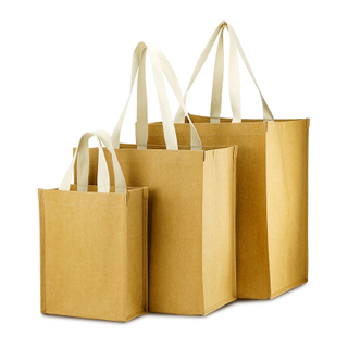 Washable Kraft Tote Bag Grocery Bag Trendy Reusable Shopping Bag Eco Friendly Super Strong Fabric Heavy Duty for Market Beach Pool Picnic Lunch Travel 