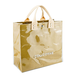 Waterproof Kraft Paper Combine PVC Outside Bag with Handles Shopping Tote Bag 
