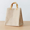  Burlap Tote Bags Blank Shopping Bag Jute Gift Bags Reusable Grocery Bag with PU Leather Handle 