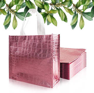 Glossy Reusable Wedding Party Bag Non-woven Shopping Tote with Handle Foldable Birthday Gift Bags 