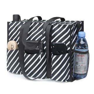 Utility Water Resistant Tote Bag with Multi Exterior & Interior Pockets Top Zipper Closure & Thick Bottom Support