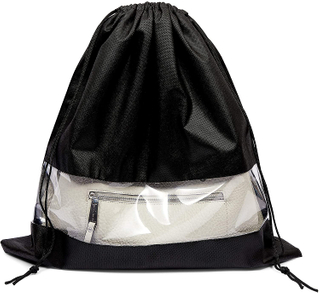 Reusable Drawstring Dust Handbag Shoes Clothes Storage Bags with Visual Window Non-Woven Fabric 