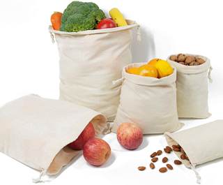  Reusable Muslin Product Bags with Drawstrings for Shopping & Storage 100% Natural Cotton Bags Washable Biodegradable Food Safe 